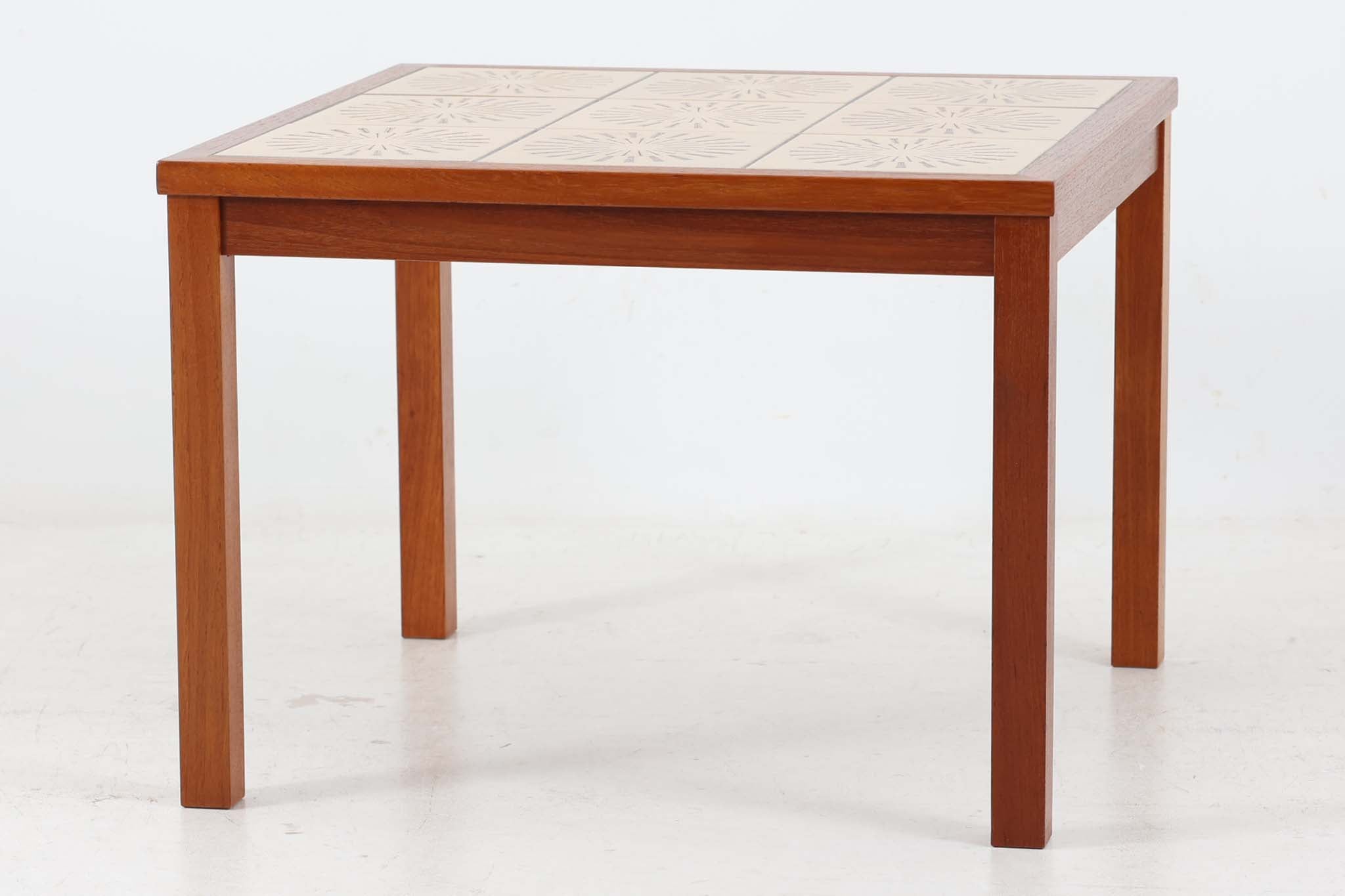 デンマーク製 タイルトップセンターテーブル チーク材 北欧家具 