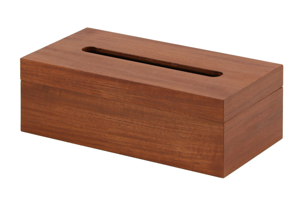 チーク材天然木のシンプルなボックスティッシュケース スタンダードタイプ – CHLOROS