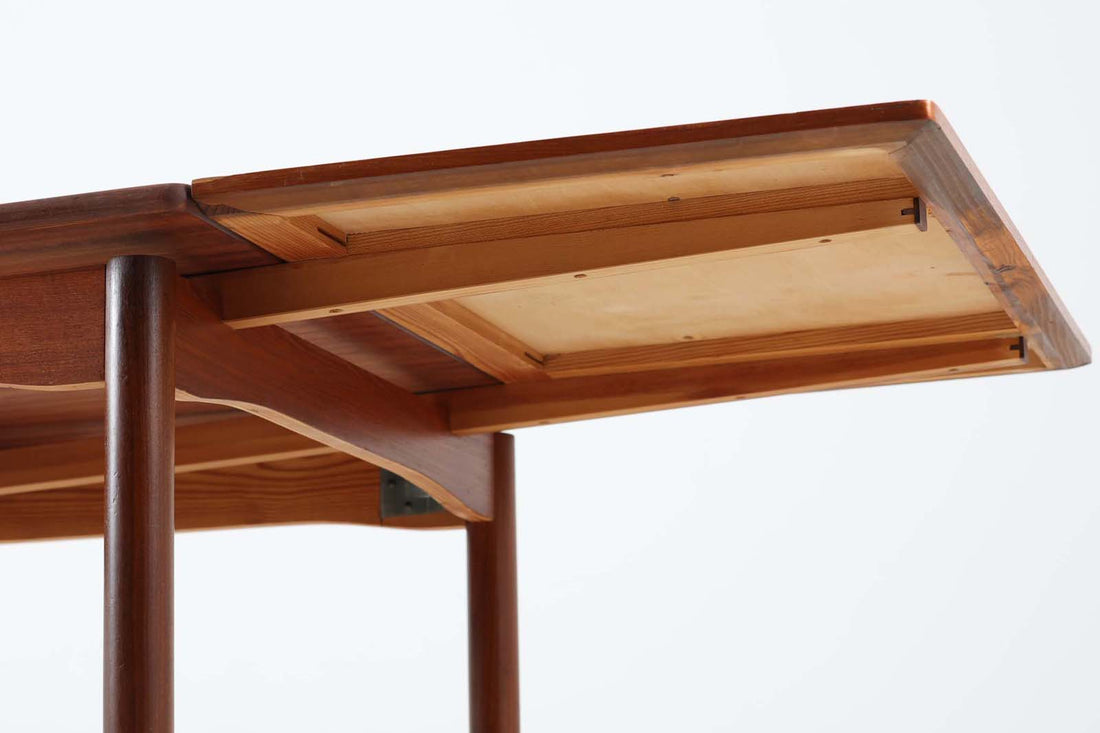 デンマーク製 エクステンションダイニングテーブル 幅 124cm チーク材